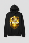 God is My Light Black Hoodie - Larger Design